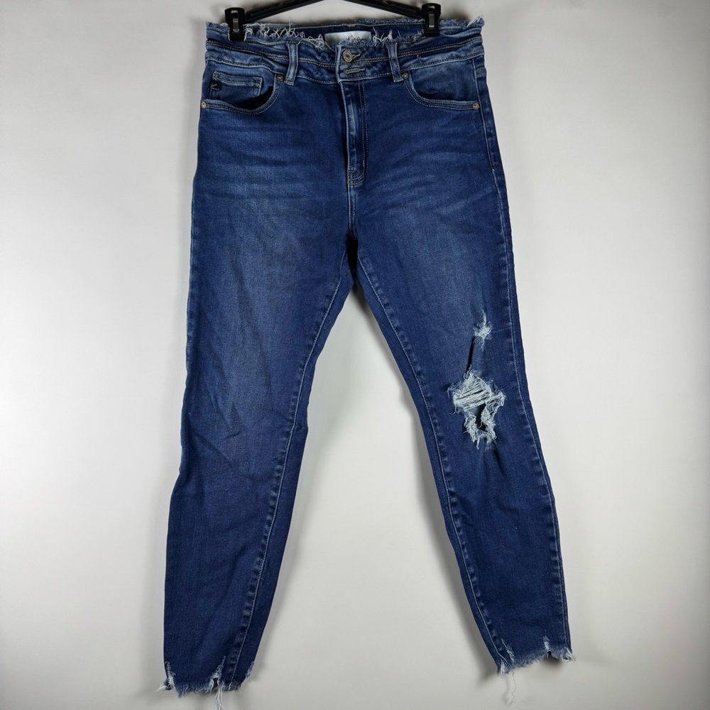 KanCan Dark Blue Distressed Ankle Jeans